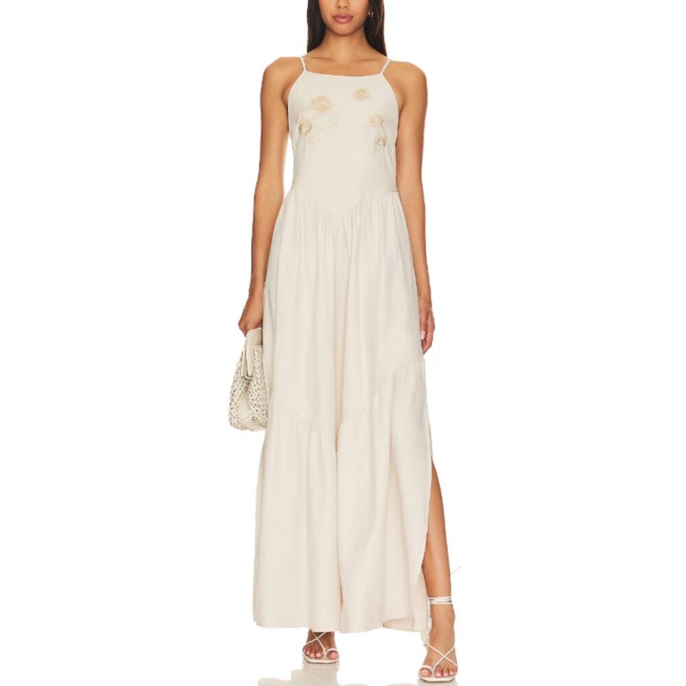 Boamar 'Albany' White Floral Long Dress Size M